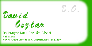 david oszlar business card