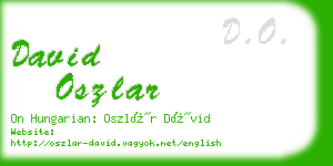 david oszlar business card